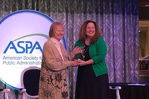 Nancy Kingsbury (left) with SPA Dean Vicky Wilkins (right)