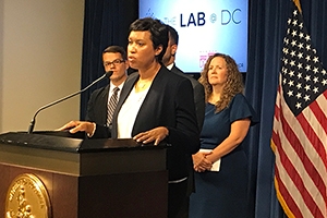 Mayor Muriel Bowser speaking to audience