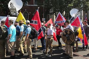 Alt-right members preparing to enter Emancipation Park