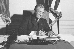 FDR in White House office.