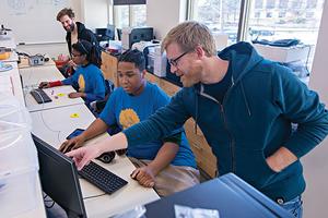 Students working in the Design and Build Lab