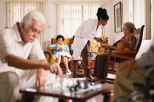 Doctor and nursing home residents