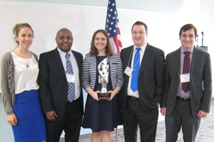 Left to Right: Tracey Livingston, Haile Dagne, Kency Nittler, Kellen Grode, and team adviser Daniel Puskin