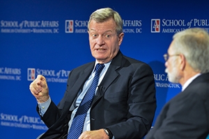 U.S Ambassador to China Max Sieben Baucus speaks at the Inaugural Scher Sustainability Forum.