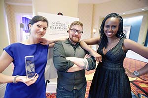 Three school of communication representatives at National Capital Emmys