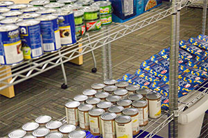 Food items on shelves in The Market. Food items on shelves in The Market.