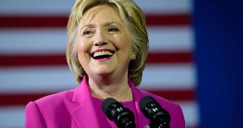Hillary Clinton making a speech
