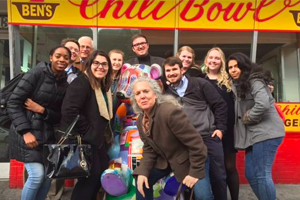 Washington Semester students at Ben's Chili Bowl in Washington, DC