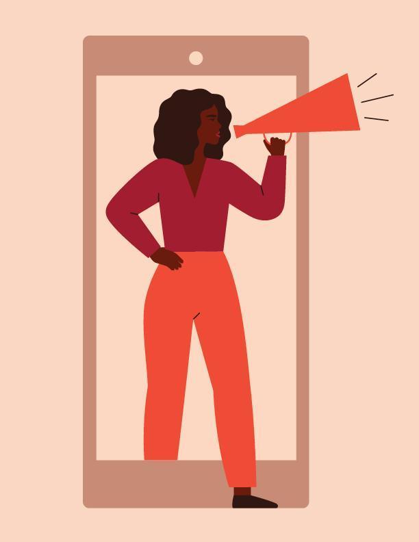 image of woman with megaphone image of woman with megaphone