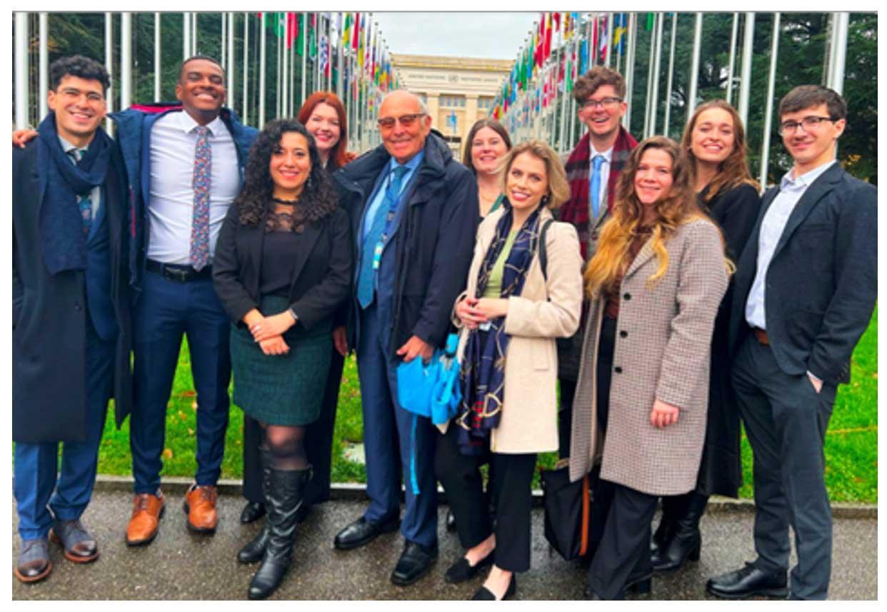 2023 Kovler Project students with Professor Grossman in Geneva