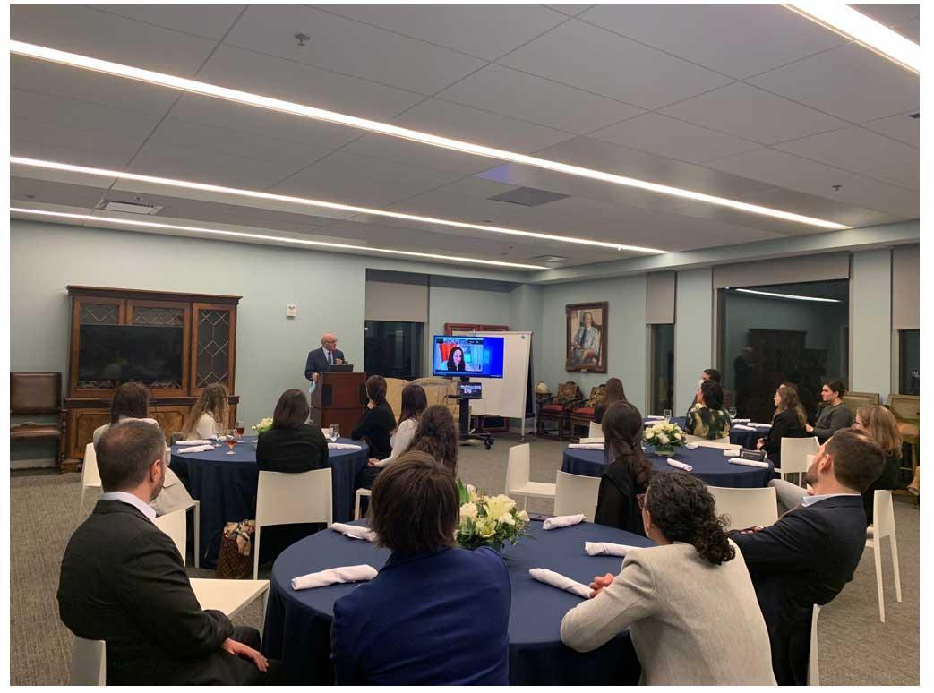 Claudio Grossman speaks to WCL Kovler Project students and alumni