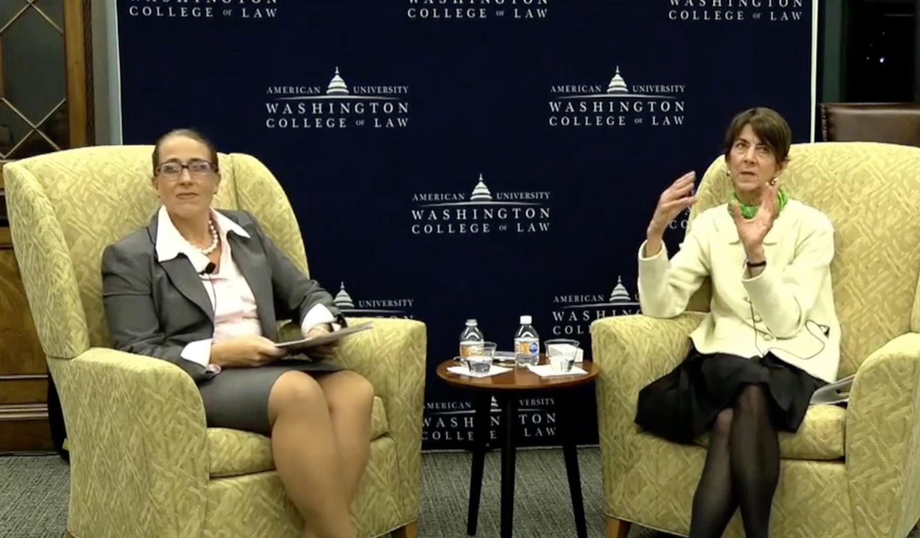 Photo of Professor Susan Franck Interviews International Arbitrator Lucy Reed