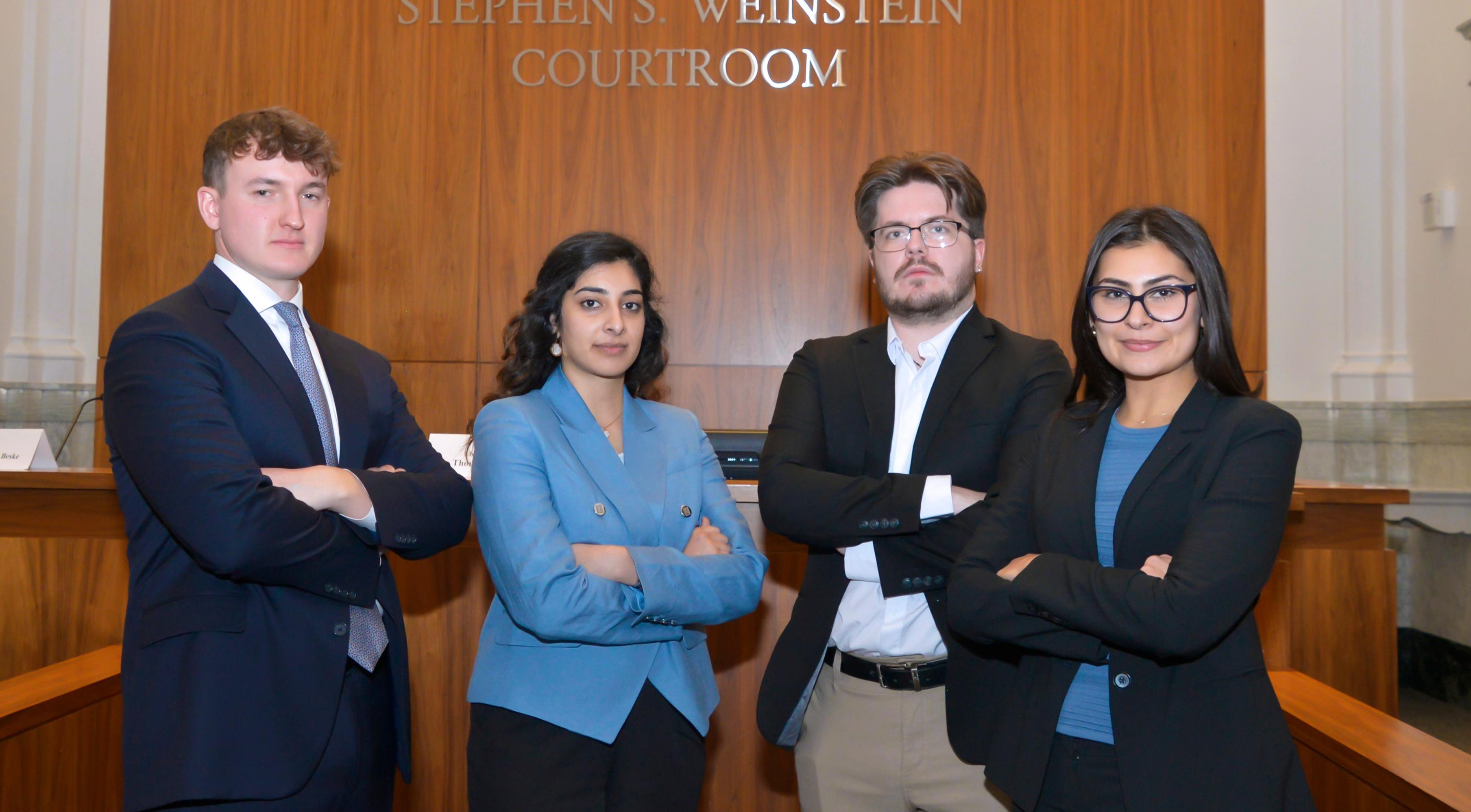 Finalist from left to right, Dylan Griffith (Section 4), Priya Kukreja (Section 4), James Ingersoll (Section 2), and Aryana Azizi (Section 4). Finalist from left to right, Dylan Griffith (Section 4), Priya Kukreja (Section 4), James Ingersoll (Section 2), and Aryana Azizi (Section 4).