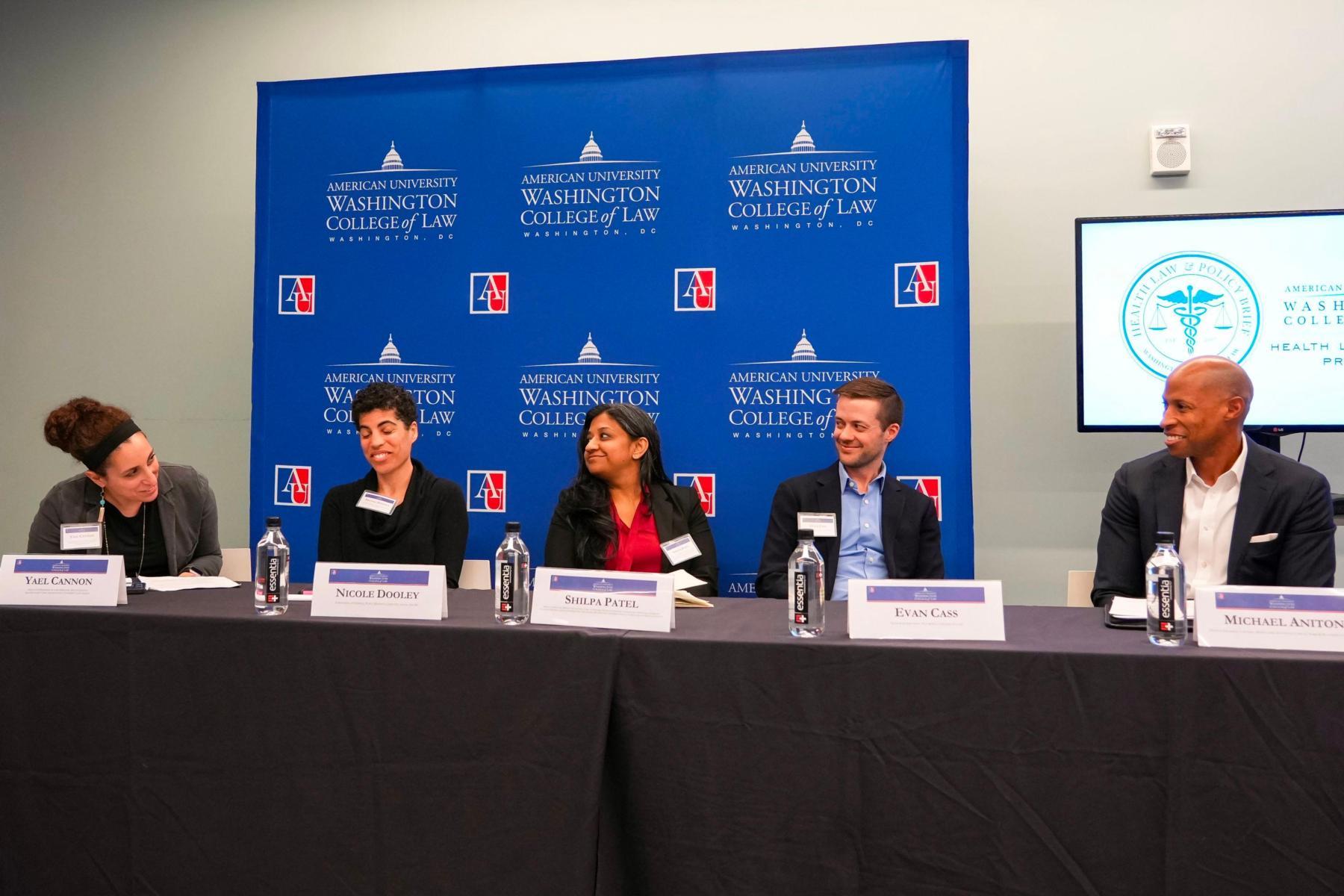 From left to right: Yael Cannon, Nicole Dooley, Shilpa Patel, Evan Cass, and Michael Aniton From left to right: Yael Cannon, Nicole Dooley, Shilpa Patel, Evan Cass, and Michael Aniton