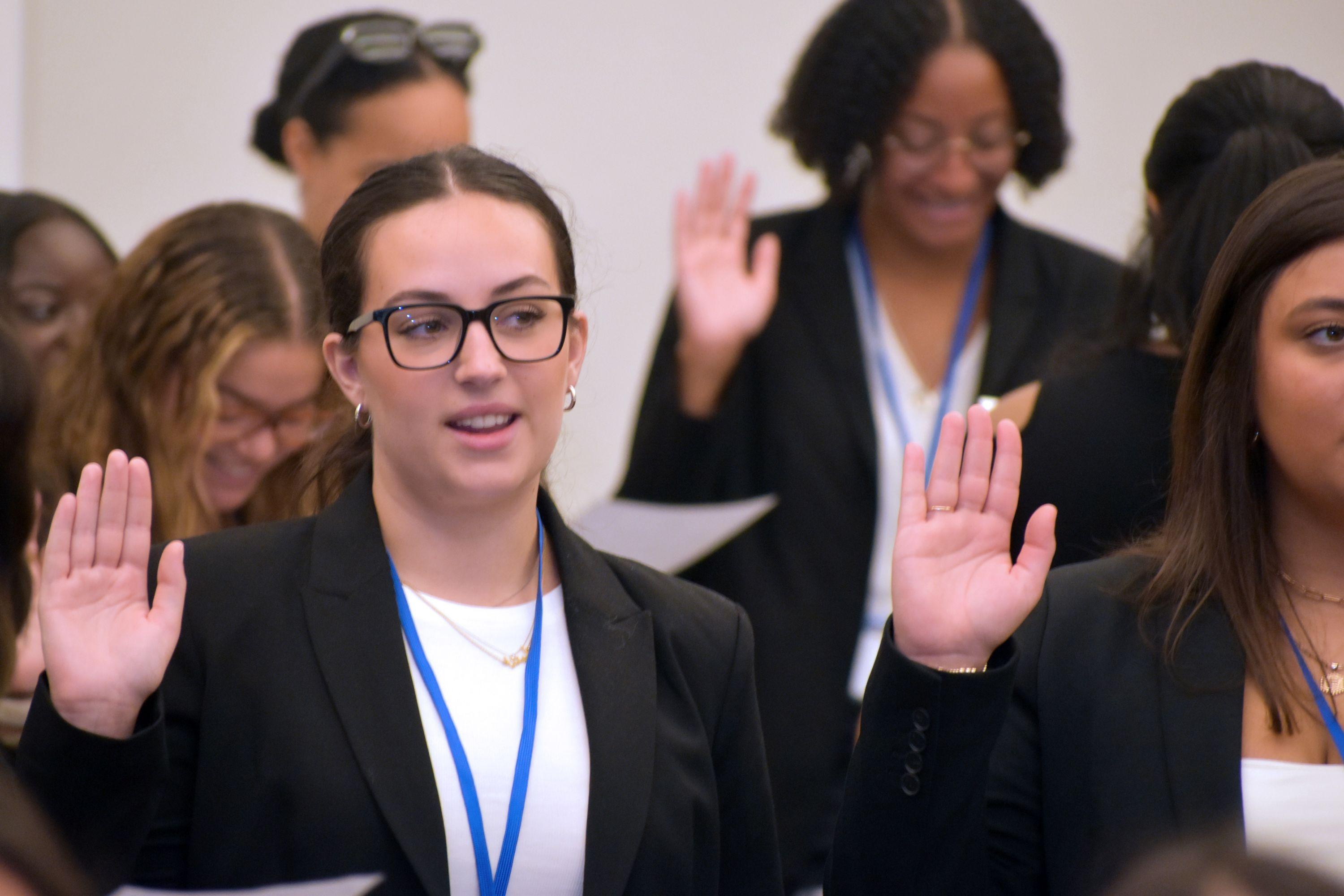 1L students taking professional oath 1L students taking professional oath